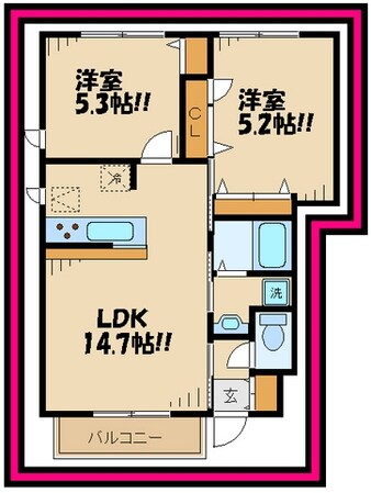 クレセントフラットIの物件間取画像